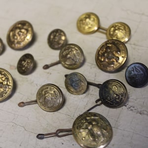 Lot of Vintage Military Eagle Buttons | Military Buttons | N.S. Meyers | Waterbury Button