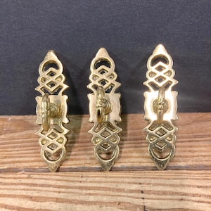 13 Brass Drawer Pulls with Back Plate | Cabinet Door Knobs