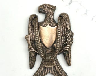 Aldaba de puerta de latón vintage con águila / Gran Sello de los Estados Unidos / Restauración de viviendas históricas / Estilo americano