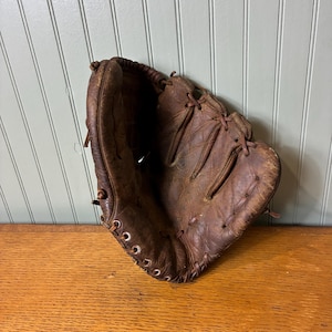 Vintage Worn Leather Baseball Glove