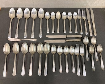 34 Pieces Vintage Silverware for Art or Jewelry | Repurposed Spoons and Forks | Silverware Rings