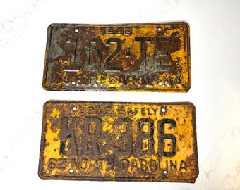 Matrículas antiguas de Carolina del Norte de 1962 y 1966