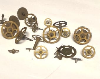 25 Vintage Brass Gears and Cogs| Clock Parts and Steampunk Components
