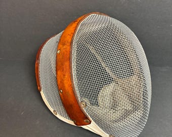 Vintage Santelli Fencing Mask with Leather Trim | Fencing Helmet | Gentlemen's Sporting Decor