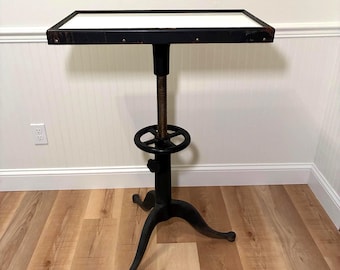 Vintage Bausch and Lomb Optometrist Table | Cast Iron Industrial Table