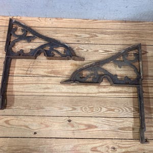 Two Vintage Cast Iron Brackets | Cast Iron Architectural Salvage
