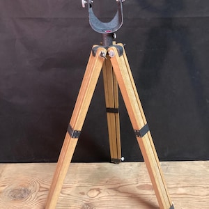 Vintage Camera Tripod | Adjustable Wooden Tripod | Photography Equipment | Surveying Equipment