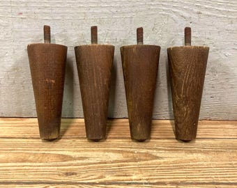 Cuatro patas de muebles de mediados de siglo de 10 cm de altura / Patas MCM / Patas de cómoda / Estéreo moderno de mediados de siglo