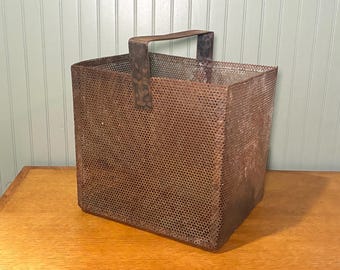Cesta de maquinista de la Union Pacific Railroad / Cesta metálica industrial vintage / Toque rústico industrial