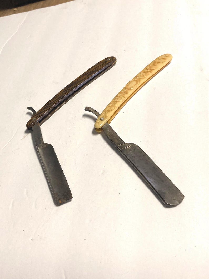 2 Antique Straight Razors | Fremont International Cutlery | Genco Old ...
