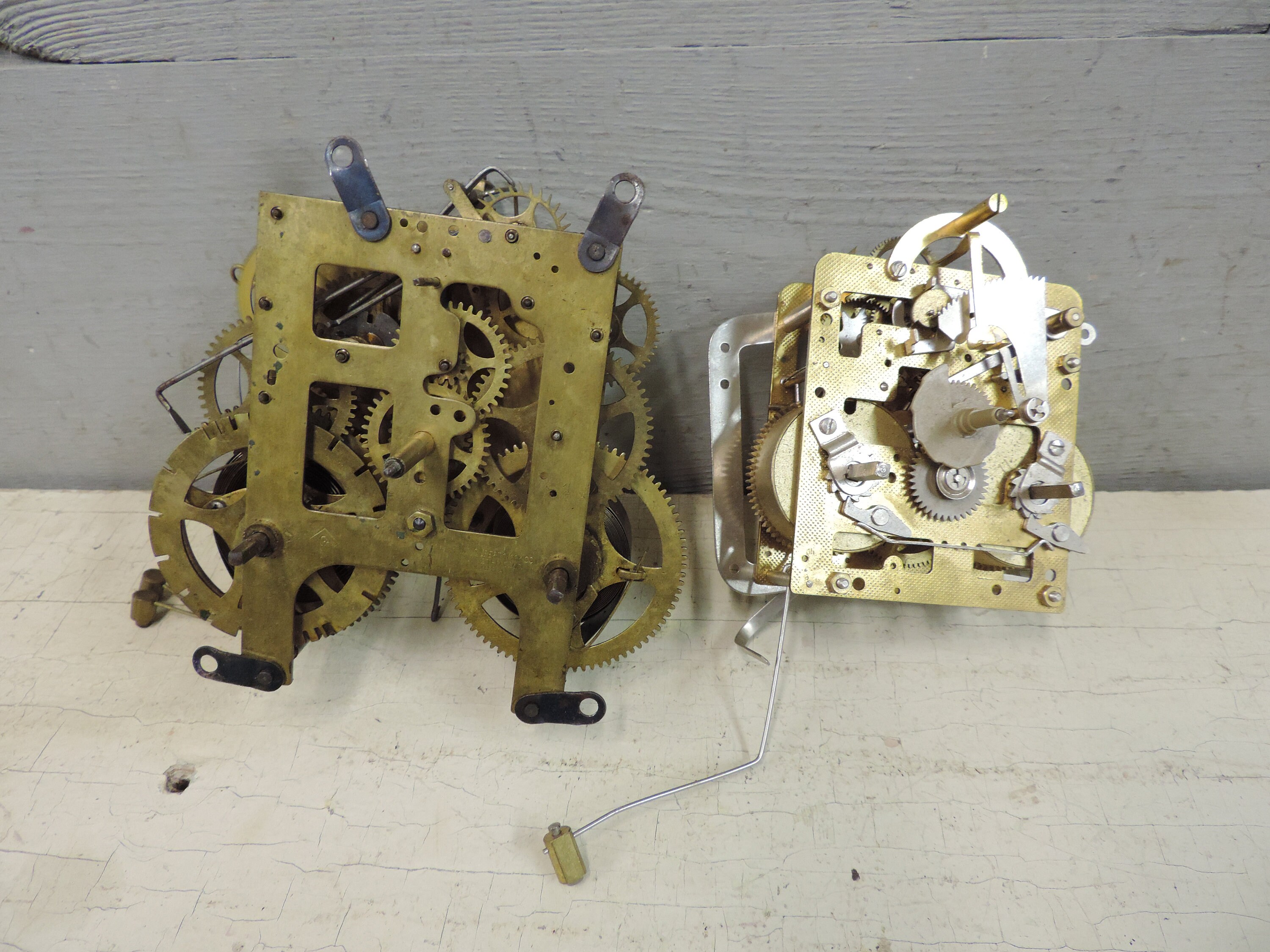 Brass clock mechanism deals
