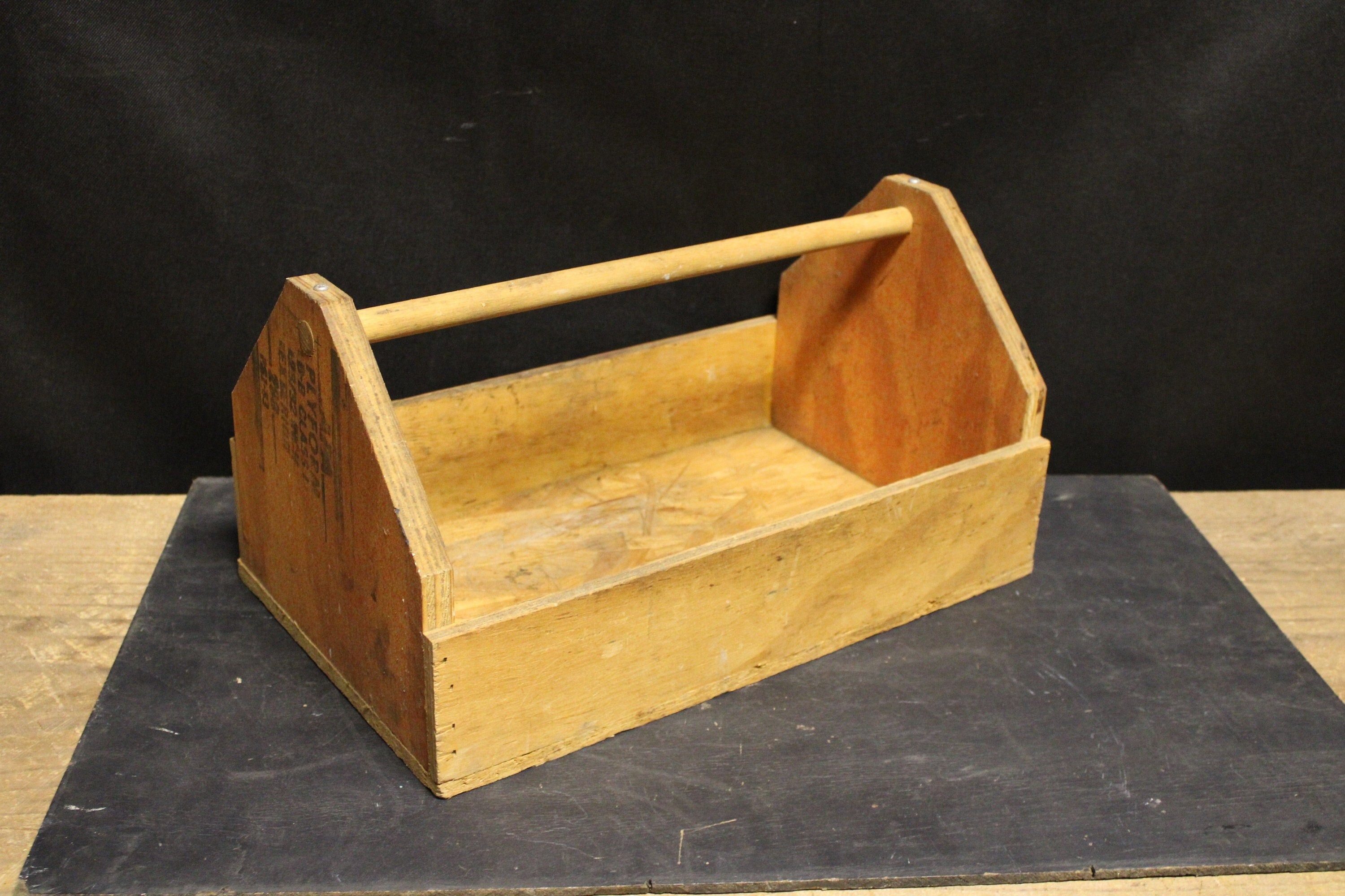 Vintage French Hand Made Wooden Wood Craft Tool Portable Carry Carrying  Case Box Carry Stand Display Toolbox Circa 1940-50's / EVE De France 