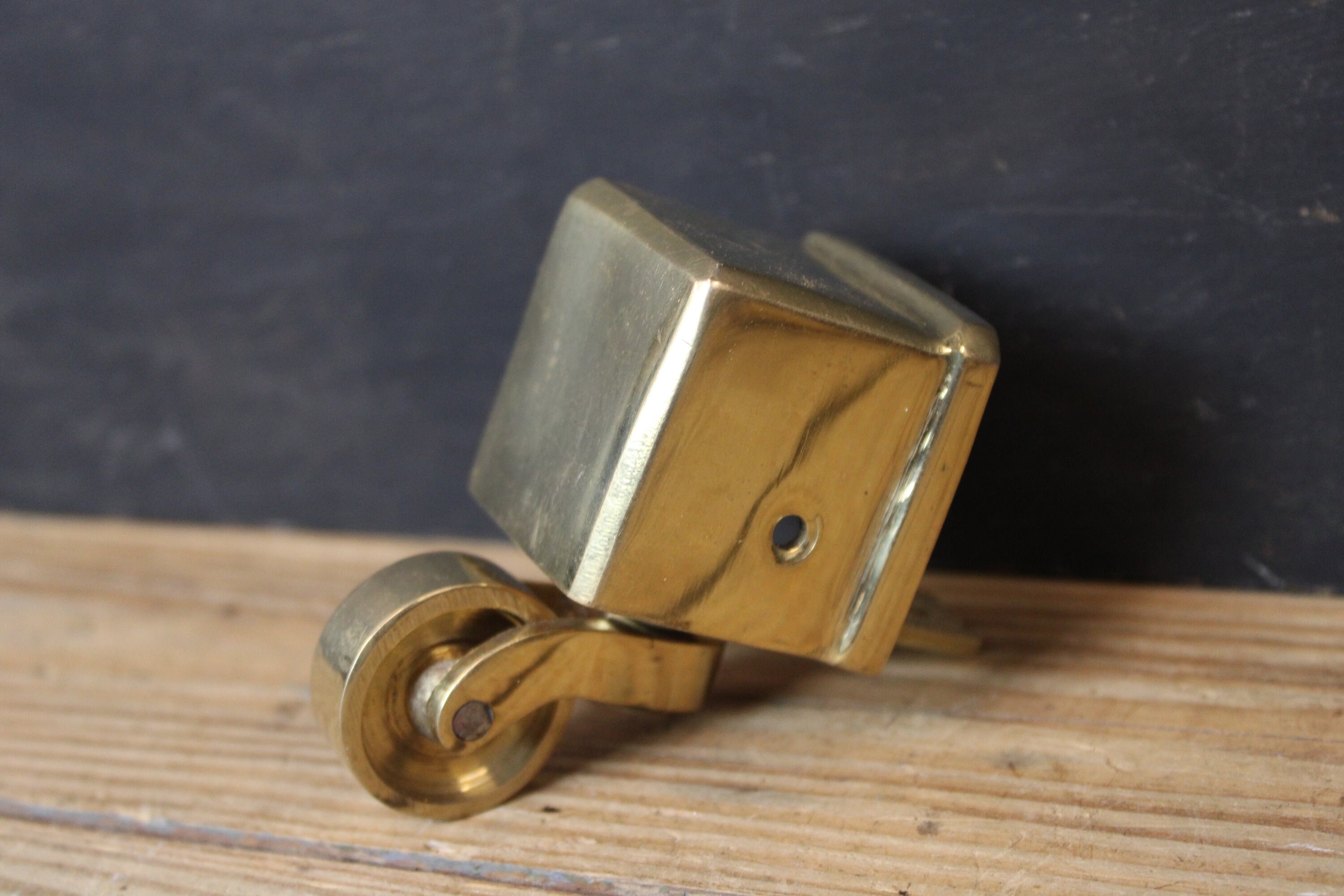 Set of Four Solid Brass Square Cup Furniture Casters With Etsy