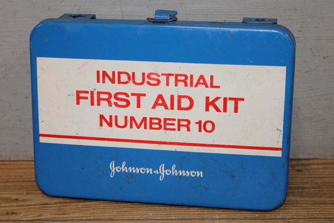 Vintage Metal Wall Mount First Aid Kit Johnson and Johnson Etsy