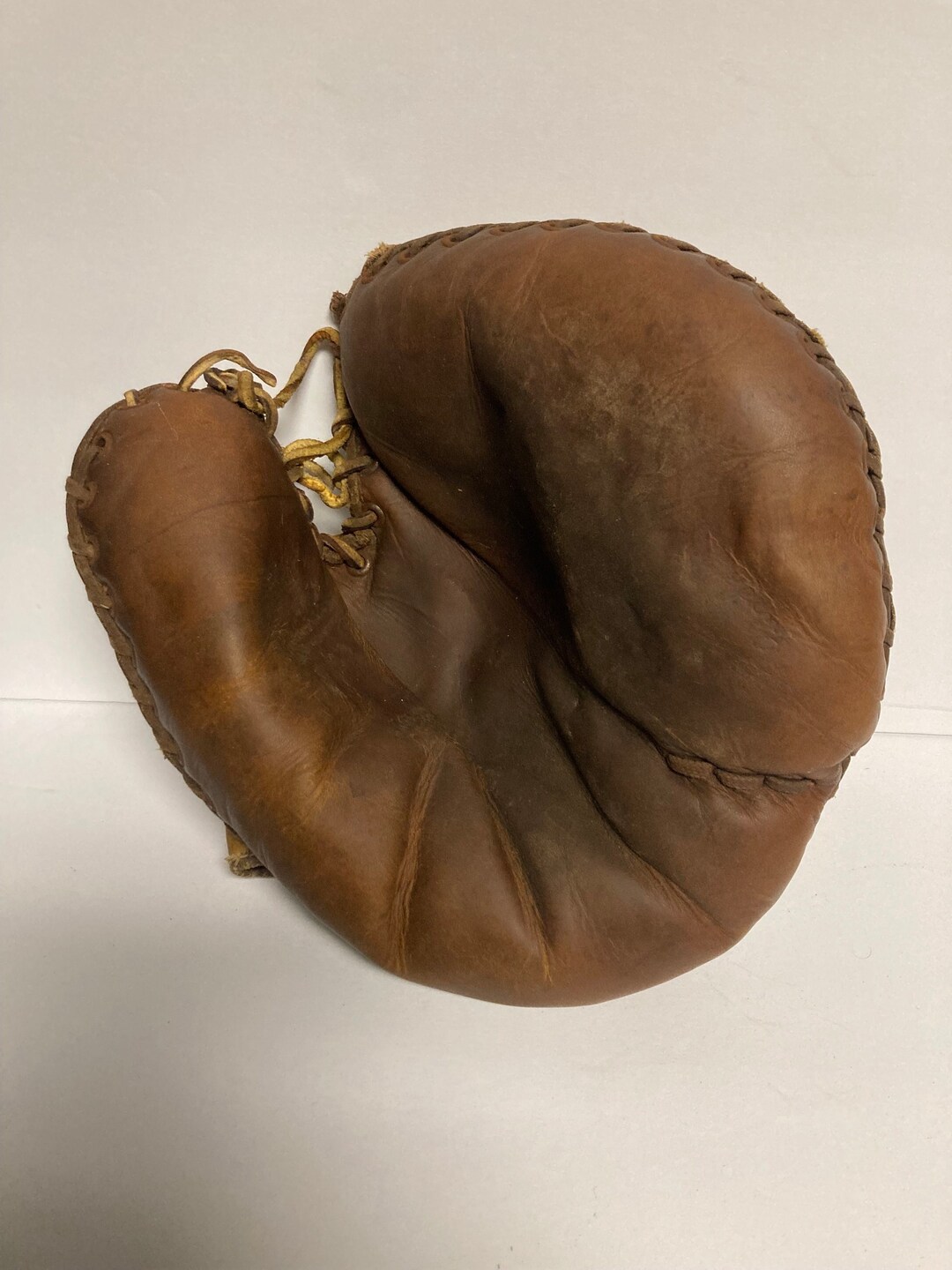 Vintage Worn Leather Catcher's Mitt Baseball Glove Sports Decor Etsy