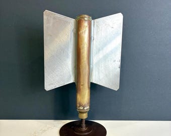 Escultura de inspiración aeronáutica en latón y acero inoxidable / Decoración industrial / Arte steampunk