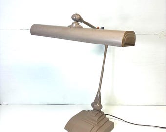 Lámpara articulada Flexo vintage / Lámpara de mesa o escritorio industrial Art Déco / Fabricada en EE. UU.