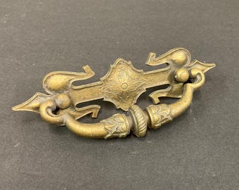8 Solid Brass Vintage Drawer Pulls with Elaborate Detailing | 4" Between Holes