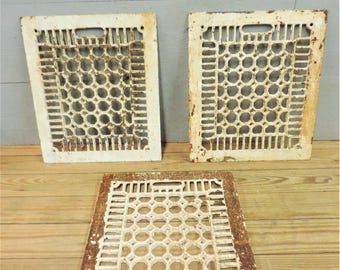 3 Antique Cast Iron Registers | Heat Grate Covers