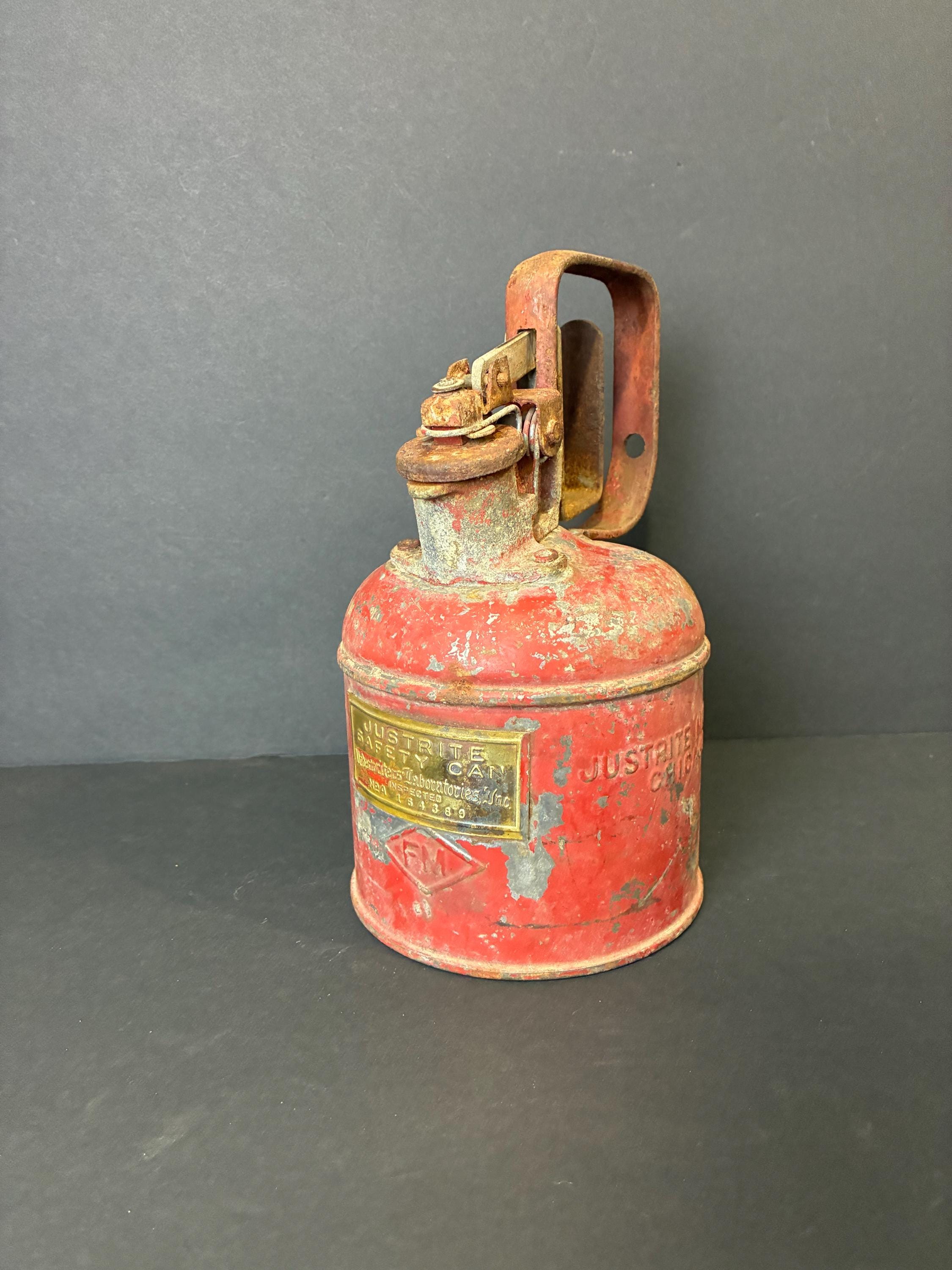 Rare Tiny Vintage Metal Safety Gas Can | Justrite Mfg Co | Made in
