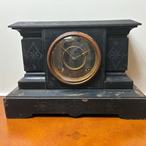 Antique 1800s Mantel Clock with Cast Iron Body | Ansonia Clock Co, NY