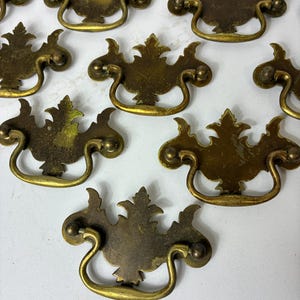10 Solid Brass Vintage Drawer Pulls | 3" Center Holes