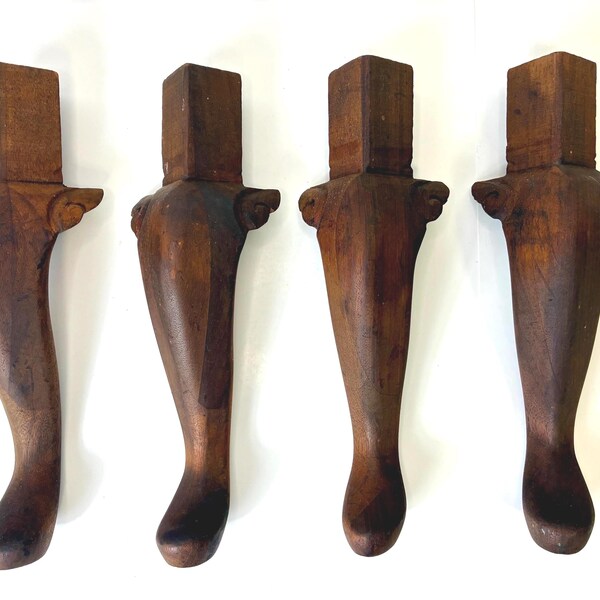 Antique Carved Cabriole Furniture Legs | Wooden Furniture Legs | Set of 4