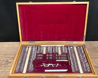 Antique American Optical Optometrist Lens Set With Testing Frames