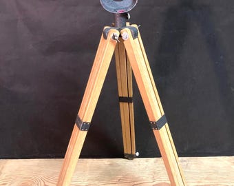 Vintage Camera Tripod | Adjustable Wooden Tripod | Photography Equipment | Surveying Equipment