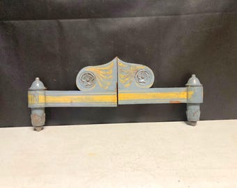 Hand Painted Blue Wooden Corbels | Architectural Salvage | Cornice Brackets