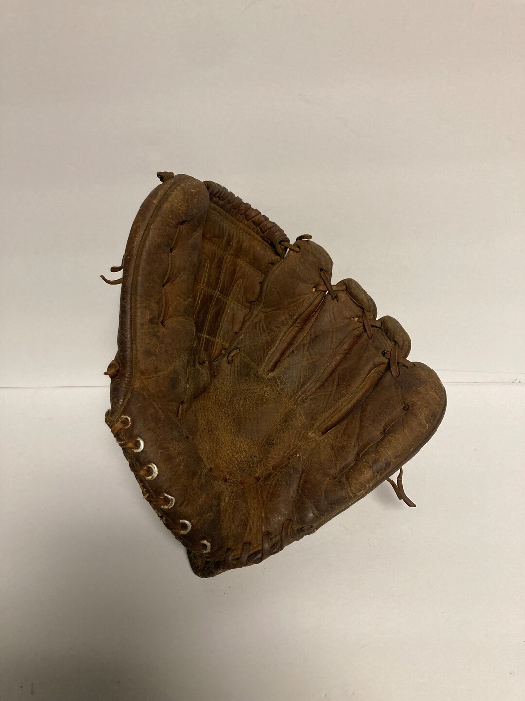 Vintage Worn Leather Baseball Glove Etsy