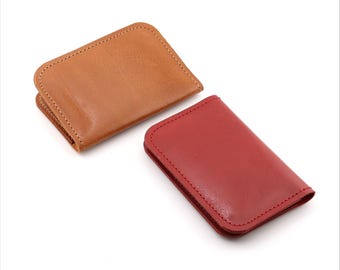Full Grain Leather Wallet Business Card Case Holder