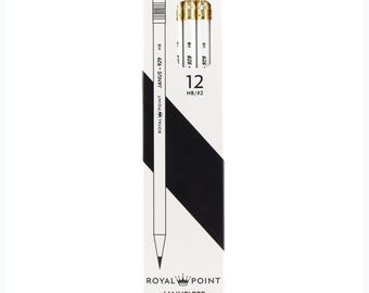 RoyalPoint JANUS 929 HB#2 Cedar Wood Graphite Pencils with Erasers - Made in USA (12-pack)