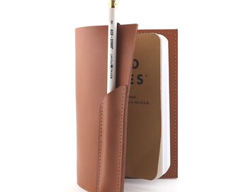 Full Grain Leather Fieldnotes Moleskine Pencil Holder Cover