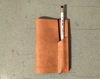 Full Grain Leather Fieldnotes Moleskine Pencil Holder Cover
