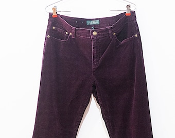 Rare Ralph Lauren violet cotton girl woman trousers from 2000s vintage great condition - purple color - Luxury brand - corduroy style