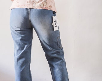 DEG Dolce and Gabbana vintage original brand new deadstock denim jeans pants trousers for woman - original luxury brand rare article -