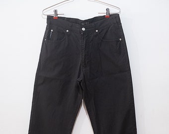 Black original man woman Armani Jeans long straight great preloved condition - Italian luxury brand - Denim jeans - Rare article - 2010s