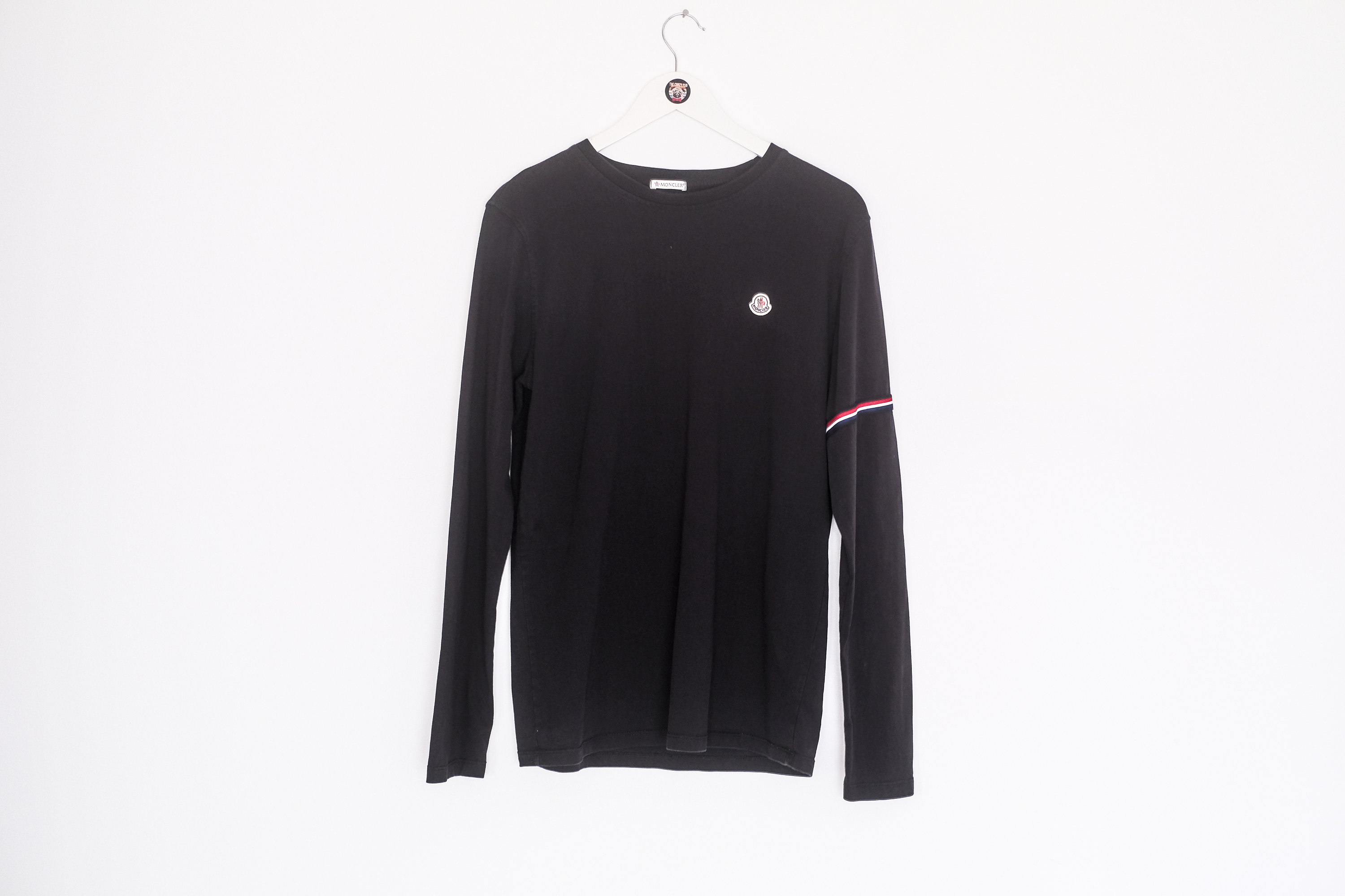 Buy Moncler Long Sleeves Black T-shirt for Man - Vintage Garment 