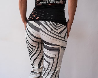 Versace Klassieke zwart-witte broek dames - zeldzaam artikel - dames elegant origineel vintage luxe merk - ritssluiting aan de zijkant - Maat 27