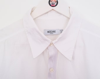 MOSCHINO origineel modieus wit overhemd - zeldzaam te vinden man - geweldige staat - maat XL - korte mouwen