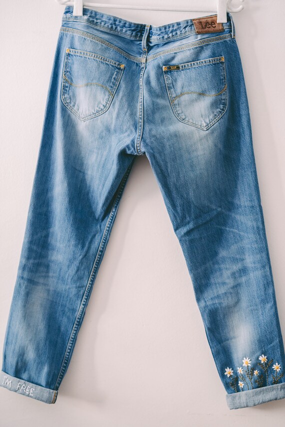 Vintage 2000s Lee blue denim Jeans / Stonewashed … - image 5