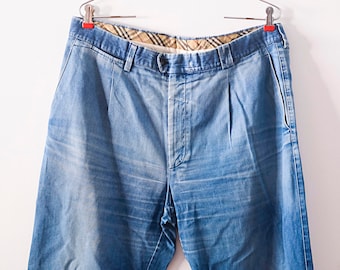 Burberry London originele lange rechte broek herenjeans denim - luxe modemerk - grote maat - geweldige vintage staat - Burberry