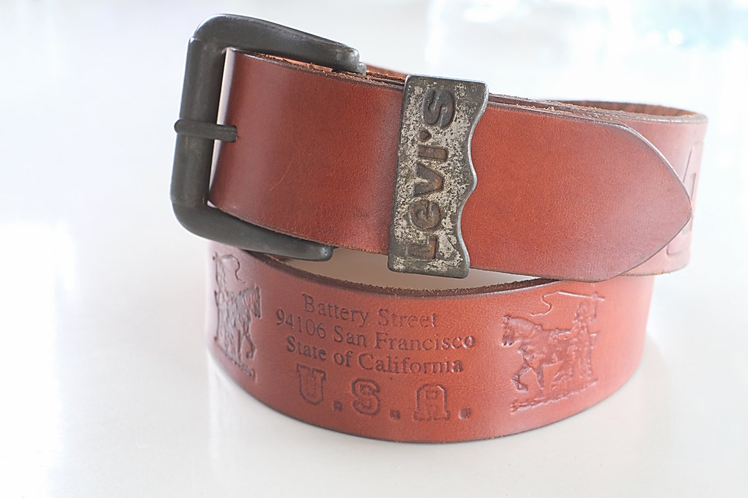LEVI’S / MADE IN USA leather belt Vintage USA Levi's leather belt made in Italy | eBay