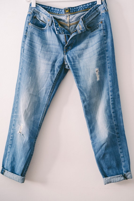 Vintage 2000s Lee blue denim Jeans / Stonewashed … - image 8
