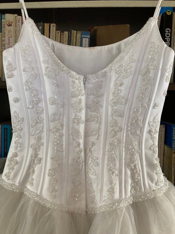 Vintage Wedding Dress Satin boned bodice embellished … - Gem