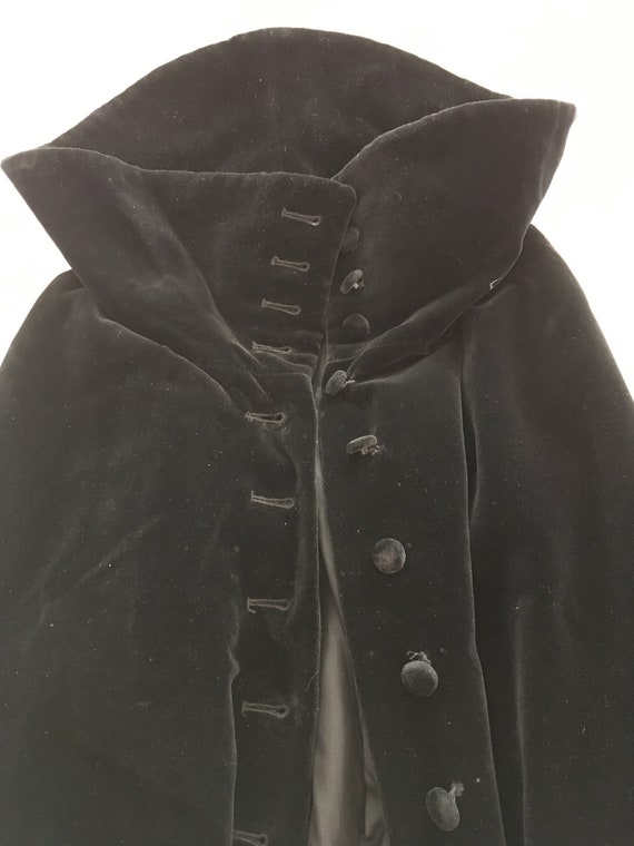 Original Vintage Biba Black Velvet Cape 1960s