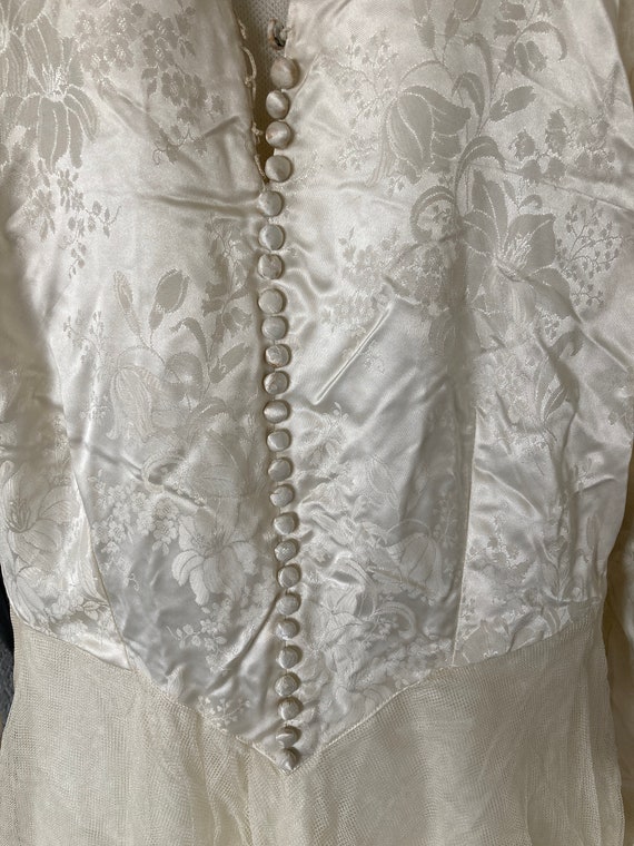 Vintage Wedding Dress & Veil 11 July 1953 Ivory D… - image 3