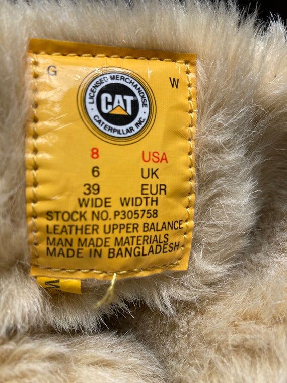 Vintage Ladies Boots Cat Caterpillar Brown Leather Grey Suede Faux Fur Lining UK 6 EU 39 Etsy