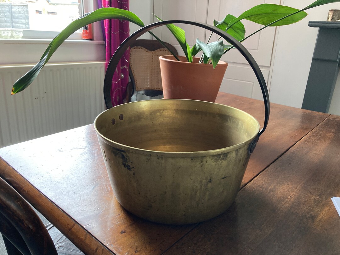 Jam Pan Saucepan Vintage Brass Cook Ware Jam Pan & 2 Saucepans C 1910